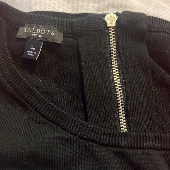 Talbots SP fit and flare A Line black and white sleeveless dress - Picture 12 of 12